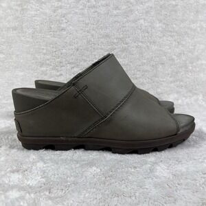 Sorel Joanie II Wedge Sandal Womens Size 10 Olive Nubuck Leather Comfort Slide